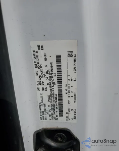 2017 Ford F150 Super Cab z USA, uszkodzony, nr VIN 1FTFX1EF2HFA84856